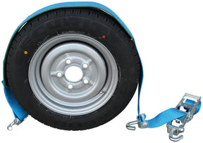 Cinghia di tensione Bünte per cinghie di ancoraggio ruote con tubi da 50 mm in 2 parti