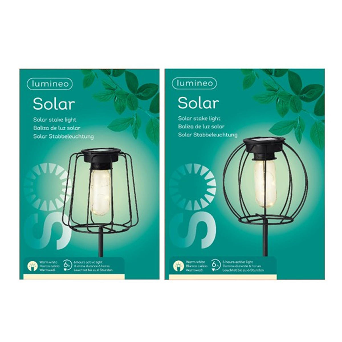 Lanterna solare Lumineo LED su spina ã˜13cm. altezza 49 cm.