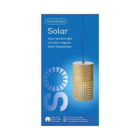Lampadario solare a led Lumineo ø11-h18cm in metallo bianco caldo. brucia fino a 6 ore.
