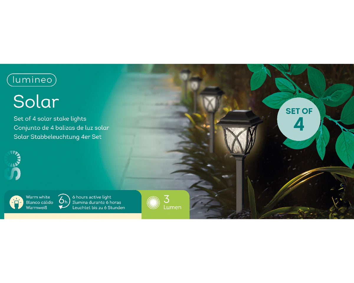 Lampione solare Lumineo l10-l10-h33cm set di 4 nero