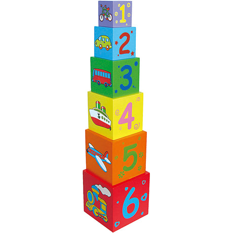 Cubi impilabili in legno da 6 pezzi. 1+