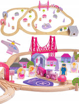 Bigjigs trenino in legno City - rosa