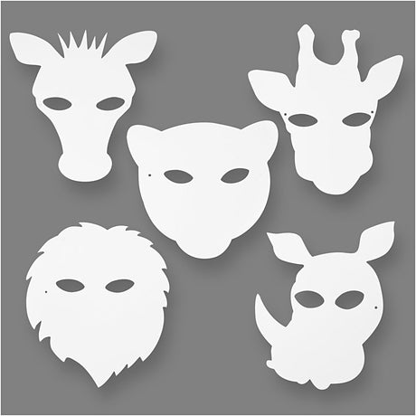 Creotime https: www.cchobby.nl maschere animali della giungla-h-22-5-25-cm-l-20-5-22-5-cm-230-gr-bianco-16-pezzi-1-scatola