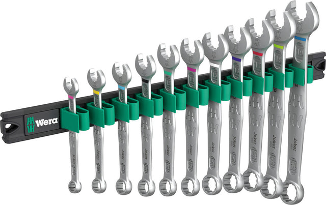 Wera 9640 striscia magnetica 6003 joker 1 set di chiavi combinate, 11 pezzi - 05020233001