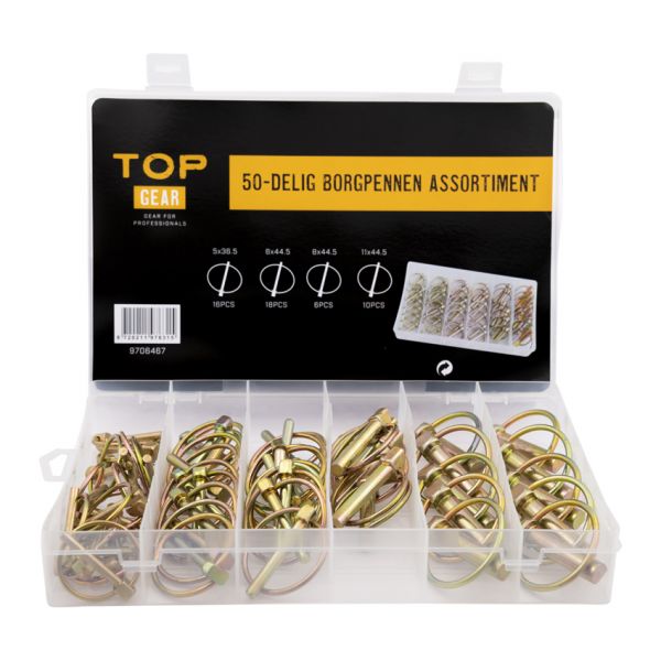 Assortimento perni di bloccaggio Topgear 50 pezzi