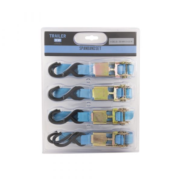 Set di cinghie di tensione Trailergear da 4 pezzi professionali