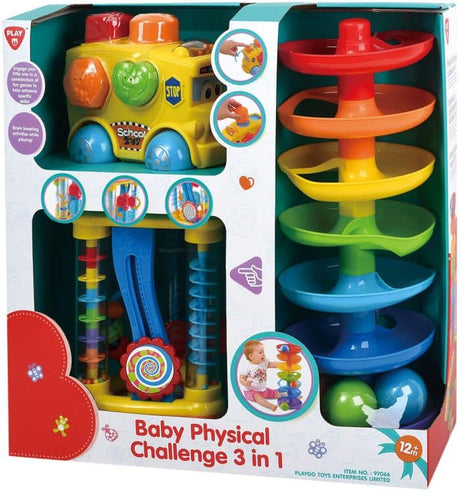 Playgo - Set da gioco per bambini in 3 pezzi in colori allegri