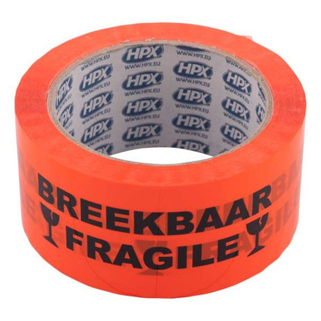 Nastro adesivo prodotti HPX fragile arancione 5 cm 66 m
