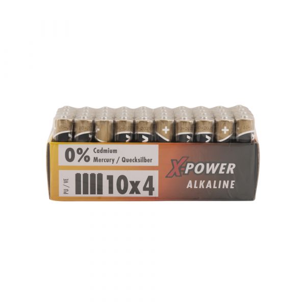 Batteria alcalina aaa lr03 40 pz.