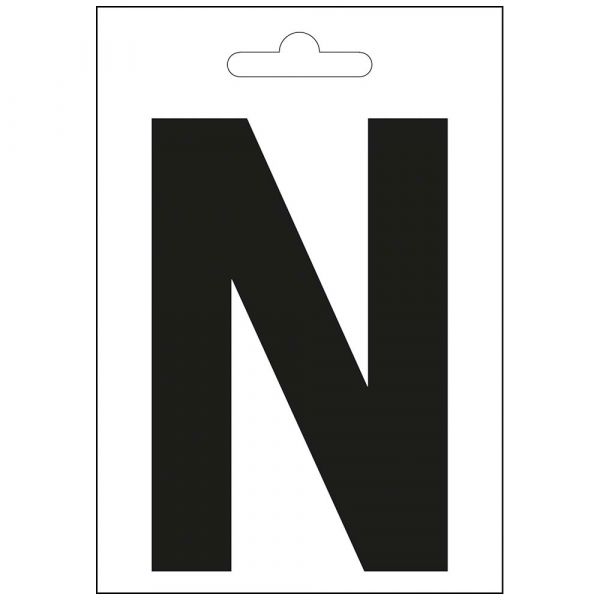 Lettera nautica n nera 100 mm.