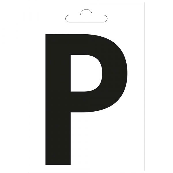 Lettera nautica p nera 100 mm.