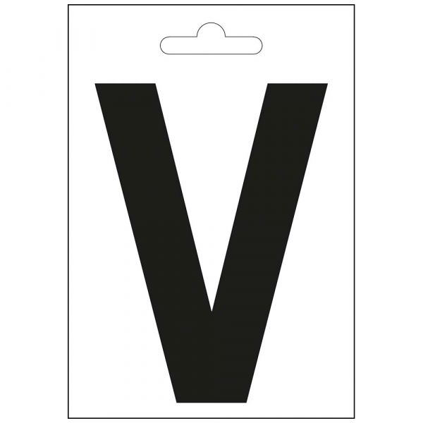 Lettera nautica v nera 100 mm.