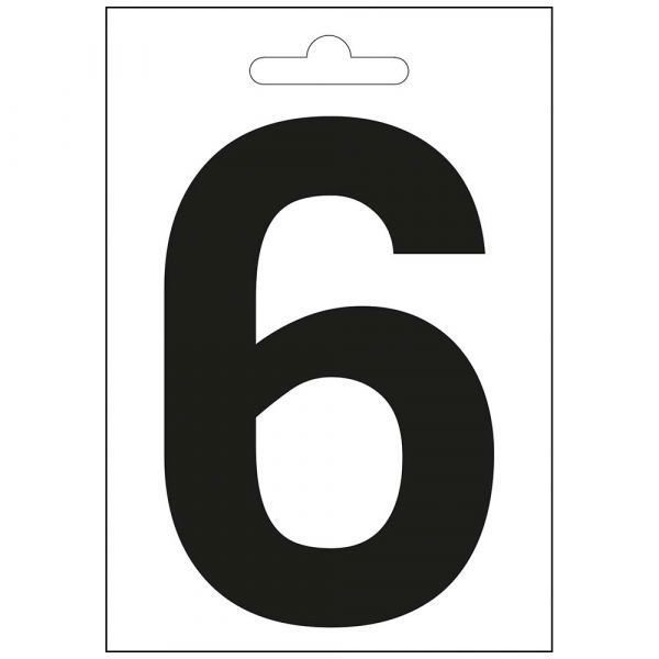 Numero nautico 6 nero 100 mm.