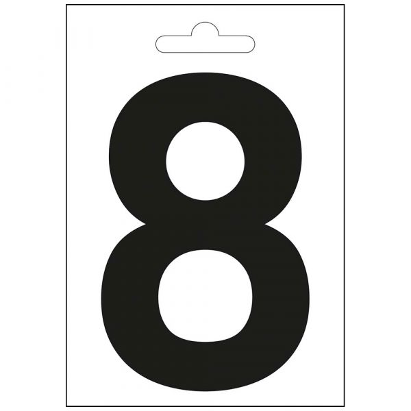 Numero nautico 8 nero 100 mm.
