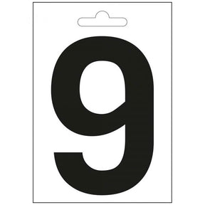 Numero nautico 9 nero 100 mm.