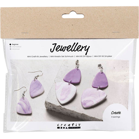 Mini hobby set di orecchini gioielli per azienda creativa viola