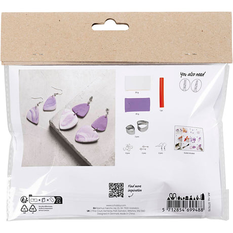 Mini hobby set di orecchini gioielli per azienda creativa viola