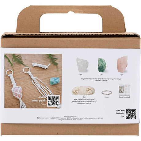 Azienda creativa https: www.cchobby.nl mini-hobbyset-macrame-keychains-matte-transparent-dusty-green-soft-pink-light-natural-1-box