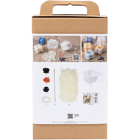 Azienda creativa https: www.cchobby.nl hobbyset-candle-making-bubble-soya-candle-beige-lightblue-creme-1-box
