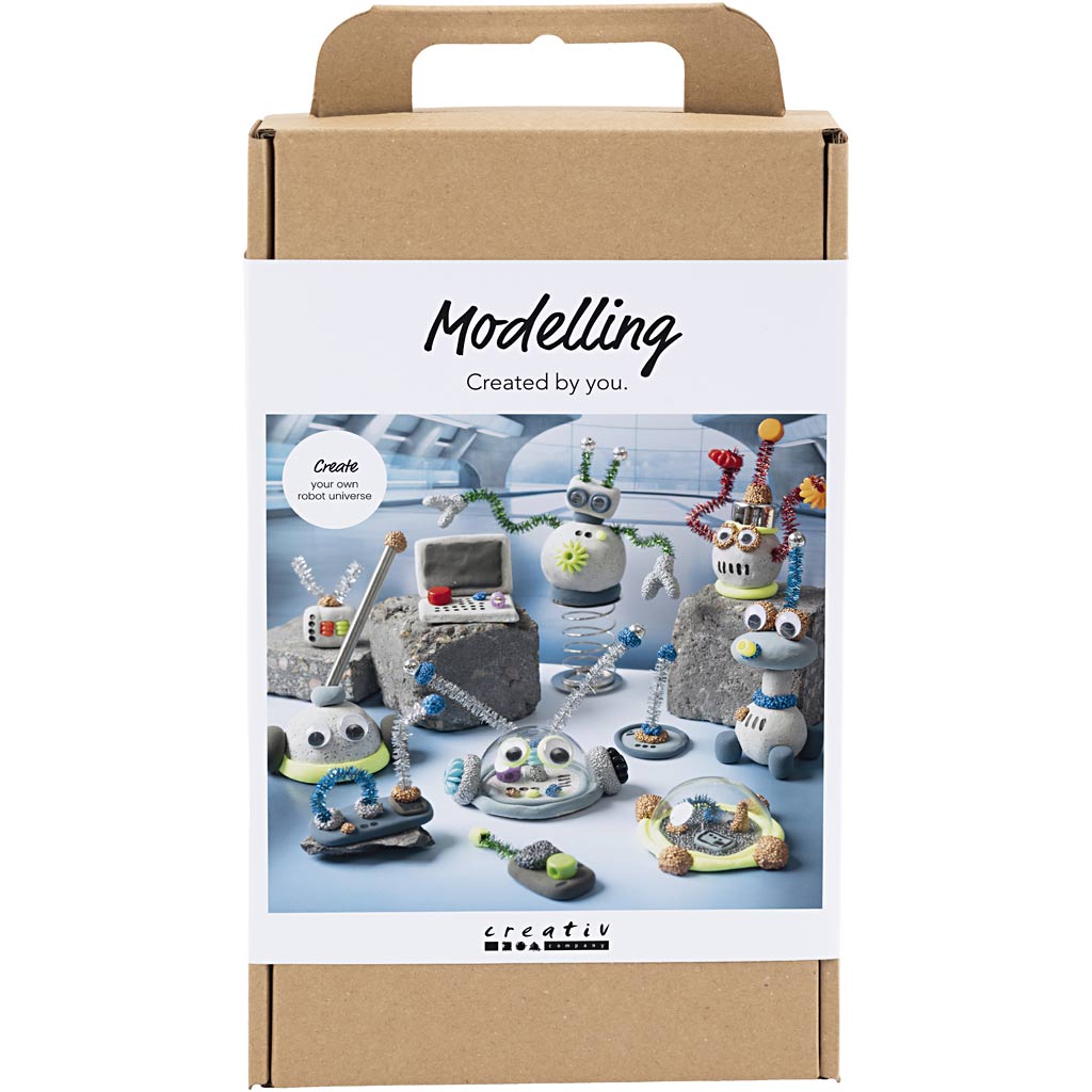 Azienda creativa https: www.cchobby.nl hobbyset-boetseren-robot-blue-gray-red-silvered-1-box