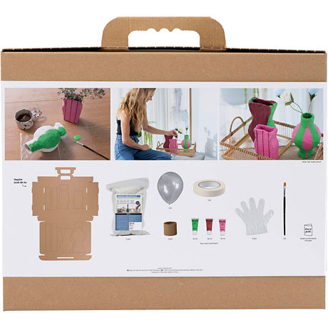 Azienda creativa https: www.cchobby.nl maxi-hobbyset-boetseren-vazen-van- papier-mache-diverse-colors-1-doos