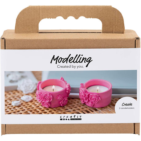 Azienda creativa https: www.cchobby.nl mini-hobbyset-boetseren-theelichthouders-roze-1-doos