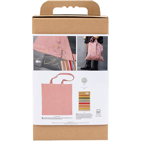 Azienda creativa https: www.cchobby.nl hobbyset-embroidery-carrier-bag-lightpink-1-box