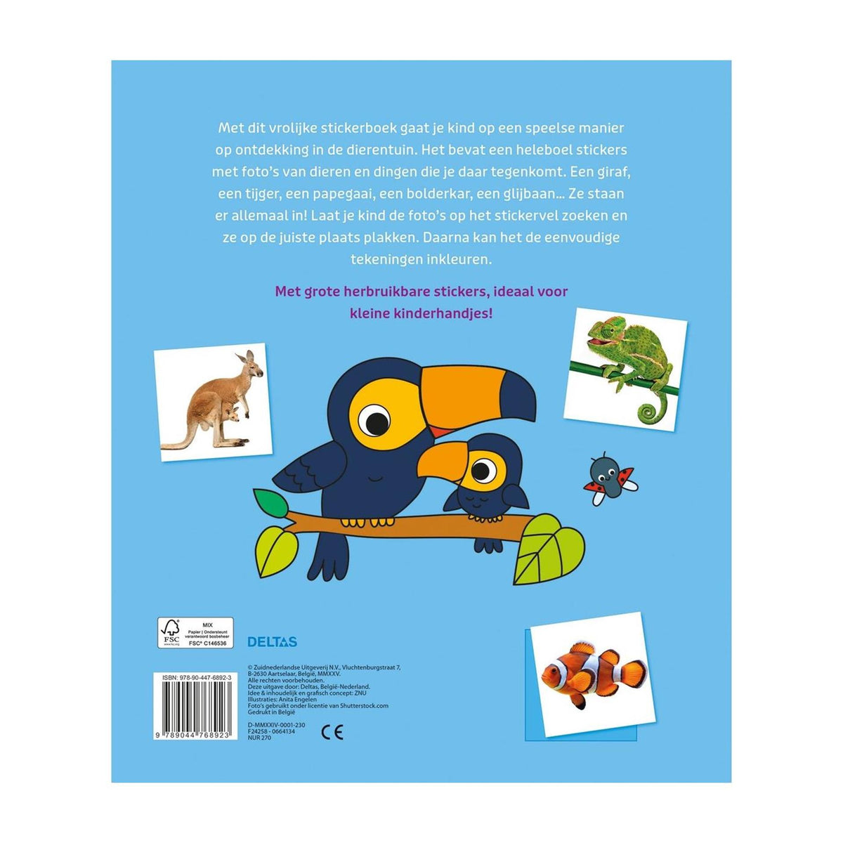 Delta nel libro degli adesivi dello zoo