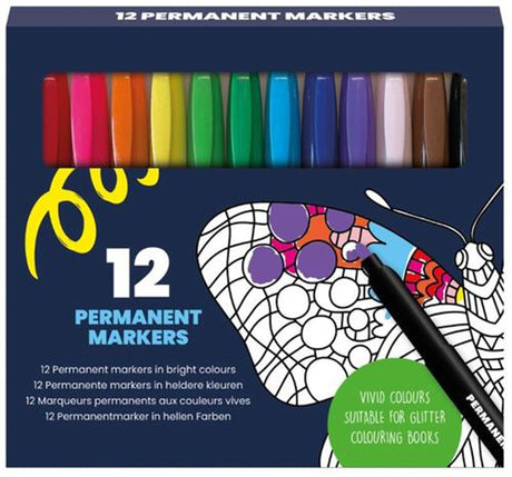 Pennarelli indelebili colorati, 12 pz.