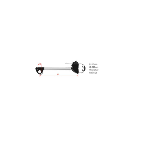 Supporto per telaio Pro-user Diamante lungo con serratura da 25 mm