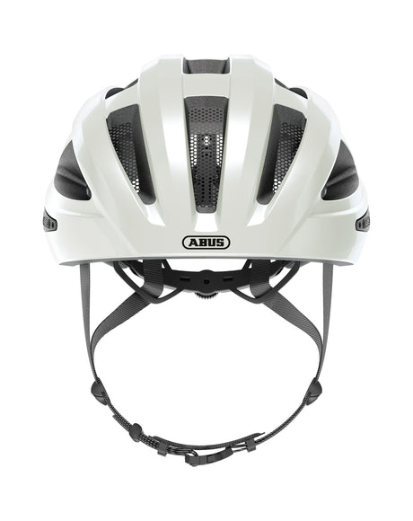 Casco da bicicletta Abus Macator Pearl White l - 58-62 cm - bianco - adatto per l'uso su biciclette elettriche - biciclette da città - 360 g