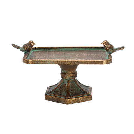 Esschert design vasca per uccelli in metallo invecchiato m 28,9x16x15 cm ghisa