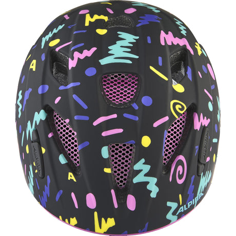 Abbigliamento sportivo olimpico casco per bambini Alpina Sports ximo flash nero-coriandoli 47-51 opaco