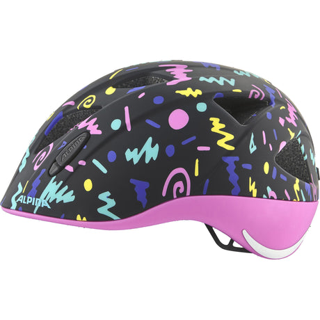 Abbigliamento sportivo olimpico casco per bambini Alpina Sports ximo flash nero-coriandoli 49-54 opaco