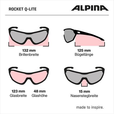Olympic sportswear alpina sports occhiali sportivi rocket q-lite matt grey