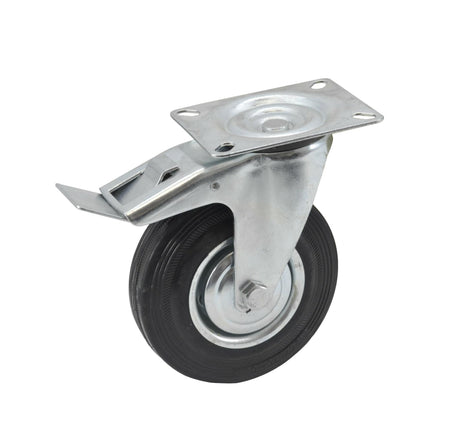 Awtools draai zwart rubber met rem 75mm