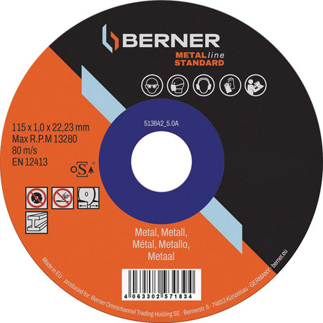 Mola Cema Berner Metallica Standard Piatta 115x1,0x22,23mm