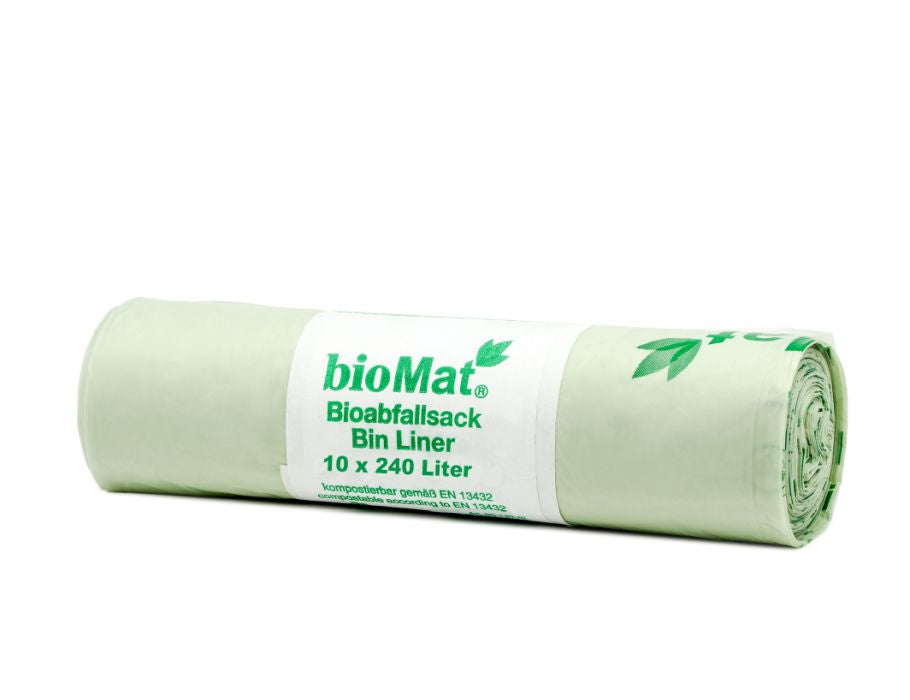 Sacchetti contenitori compostabili a biomatico 240L - 10 pezzi.
