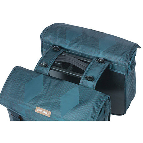 Borsa doppia da bicicletta Basil Elegance Mik 40-49 litri - station wagon blu