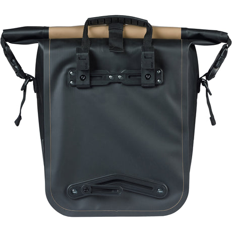 Basil borsa singola da bicicletta rivo m telone mik 12-15l 14 x 25 x 38 cm - nero sabbia