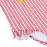 Grassetto | costume da bagno UV per bambina a righe bianche rosse