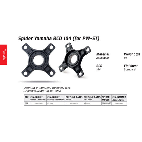 Miranda  yamaha spider a 4 bracci, motore bcd104 pw, alluminio, nero