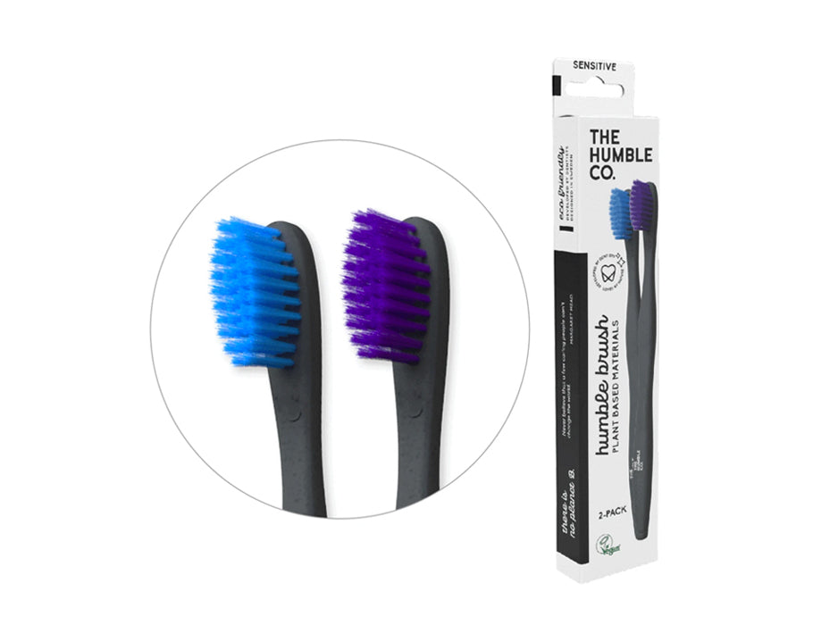 L'umile co. spazzolini da denti a base vegetale - blu viola - 2 pezzi