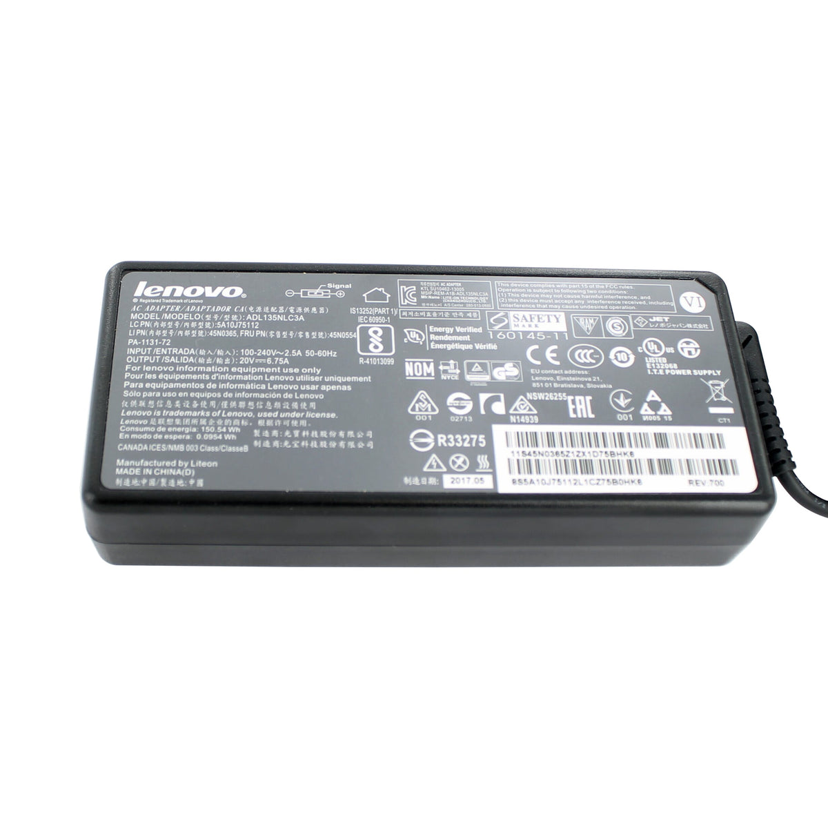 Adattatore AC del laptop Lenovo 135W