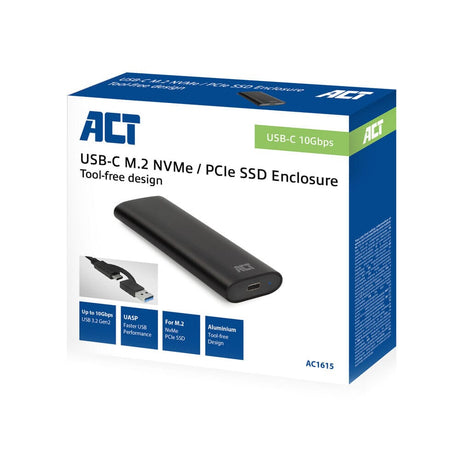 Act custodia SSD USB-C m.2 nvme pcie, senza attrezzi