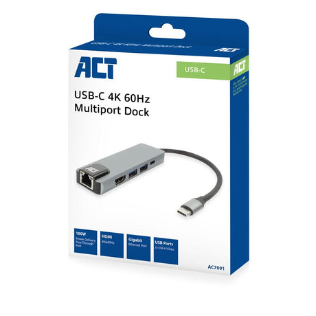 Agisci docking station USB-C 4K per monitor HDMI, Ethernet PD