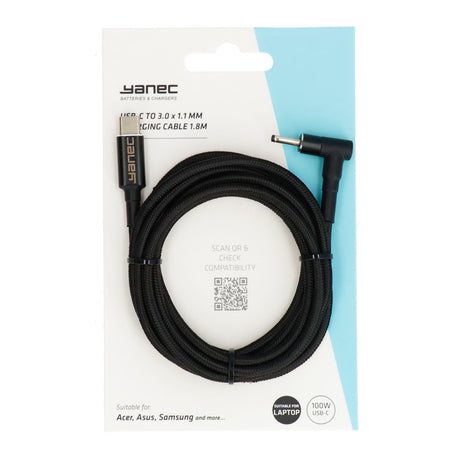 Cavo di ricarica Yanec da USB-C a 3,0 x 1,1 mm da 1,8 m