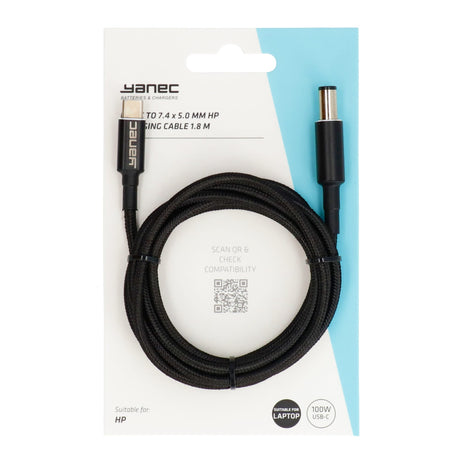 Cavo di ricarica HP Yanec da USB-C a 7,4 x 5,0 mm da 1,8 m