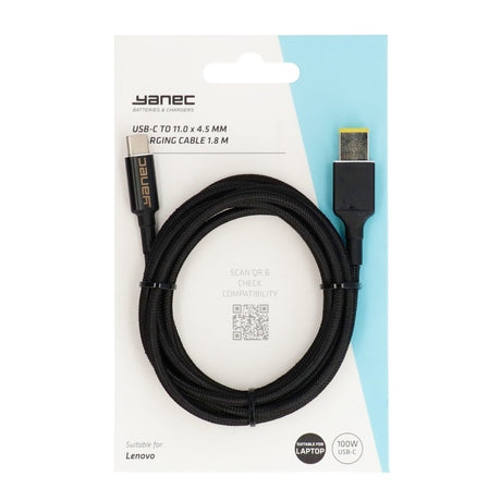 Cavo di ricarica Yanec da USB-C a 11,0 x 4,5 mm da 1,8 m