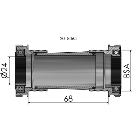 Player Shaft Elvedes HollowTech Shimano Race 24mm nero